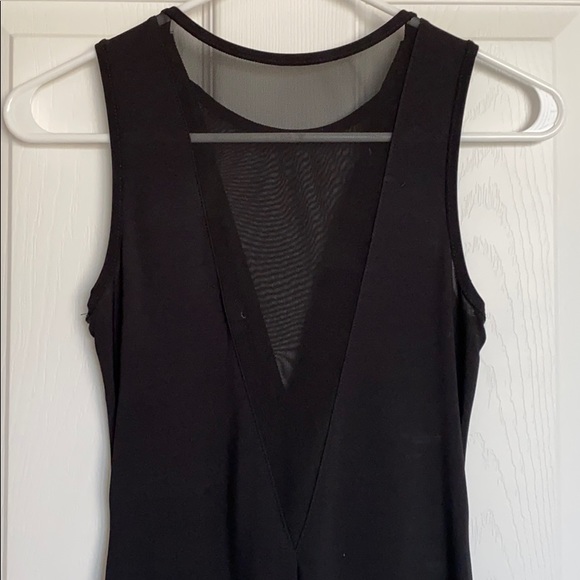Black tank top mesh tight bodycon midi dress fancy - Picture 3 of 5